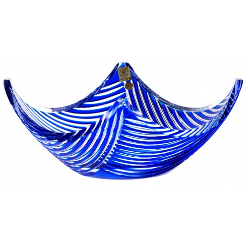 Crystal bowl Linum, color blue, diameter 280 mm