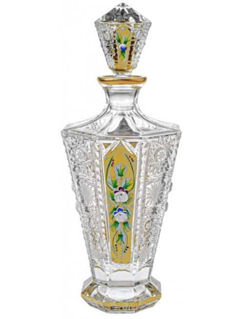 Crystal bottle Stella 500K Gold, color clear crystal, volume 850 ml