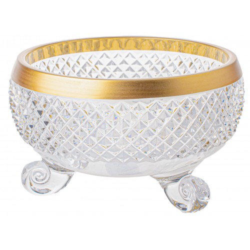 Crystal bowl Golden Empire, color clear crystal, diameter 155 mm