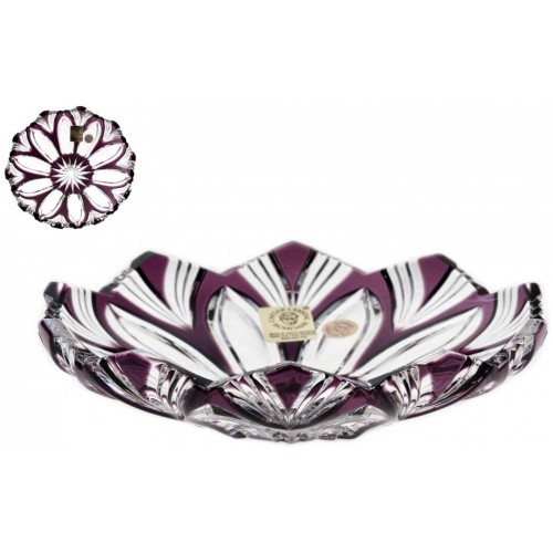 Crystal Plate Lotus, color violet, diameter 145 mm