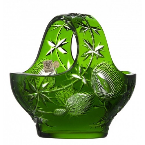 Crystal Basket Thistle, color green, diameter 200 mm