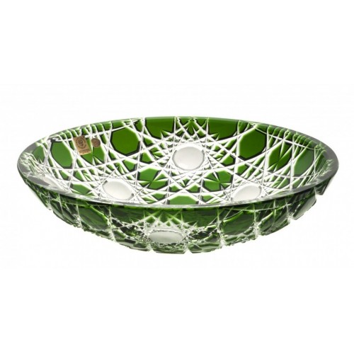 Crystal Bowl Flake, color green, diameter 280 mm