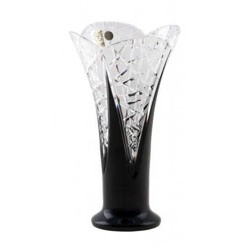Crystal Vase FlowerBud, color black, height 205 mm