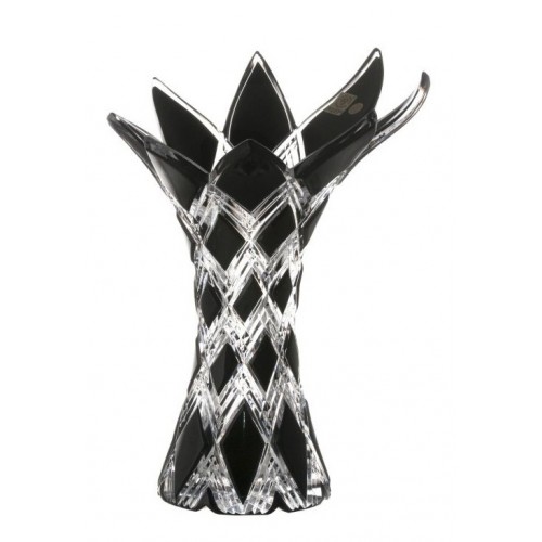 Crystal Vase Harlequin, color black, height 270 mm