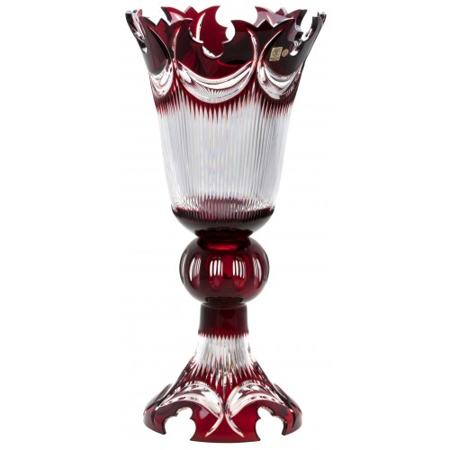 Crystal Vase Diadem, color ruby, height 505 mm