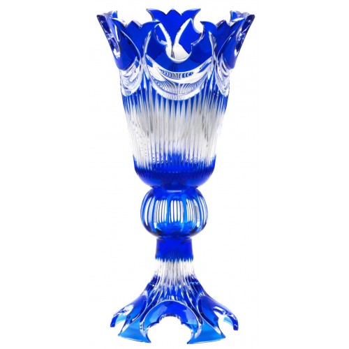 Crystal vase Diadem, color blue, height 505 mm