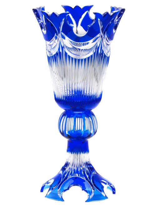 Crystal vase Diadem, color blue, height 505 mm