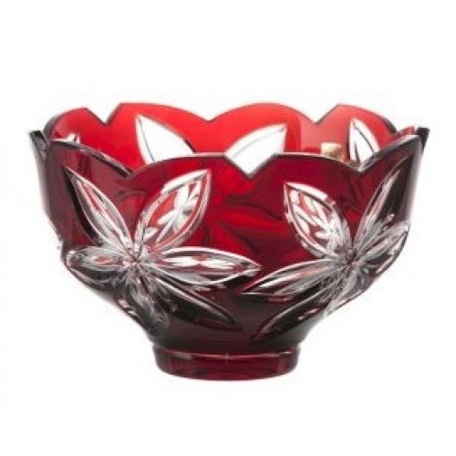 Crystal Bowl Linda, color ruby, diameter 200 mm