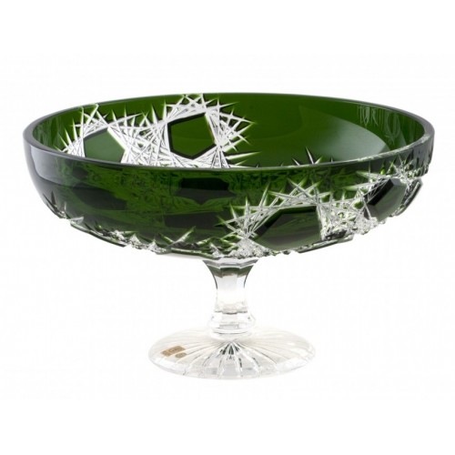 Crystal Footed Bowl Frost, color green, diameter 330 mm