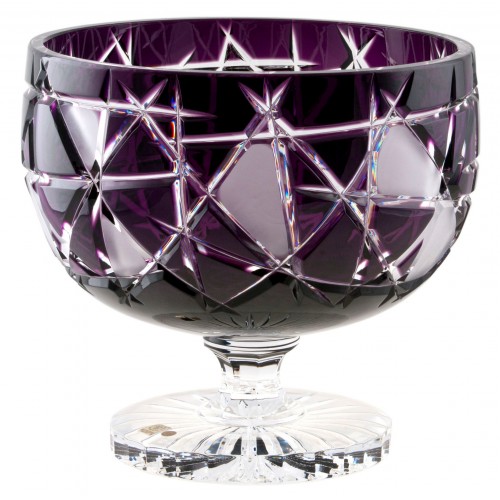 Crystal footed bowl Mars, color violet, diameter 290 mm
