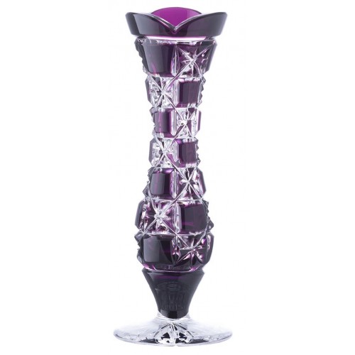 Crystal vase Lada, color violet, height 155 mm