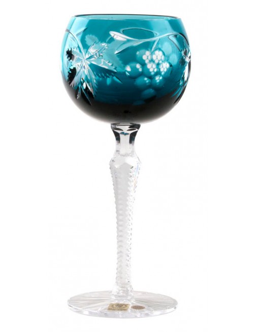 Crystal wine glass Grapes, color azure, volume 190 ml