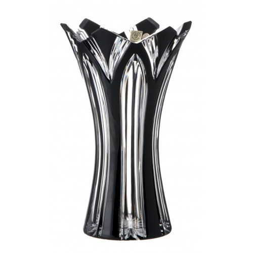 Crystal Vase Lotus II, color black, height 255 mm