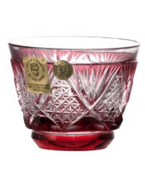 Crystal shot glass Sun, color ruby, volume 65 ml