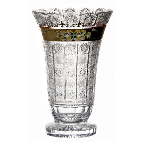 Crystal Vase 500K gold, color clear crystal, height 355 mm