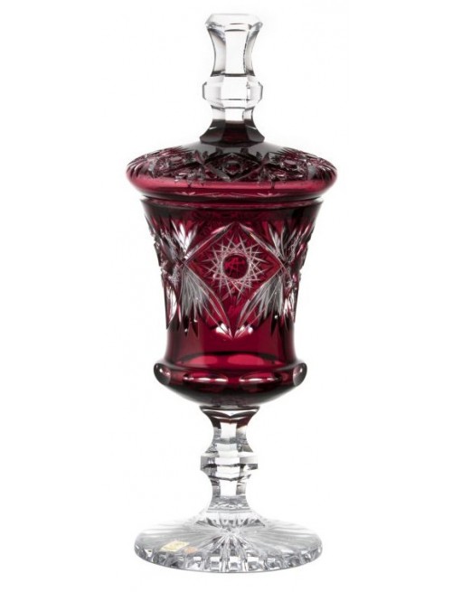 Crystal cup Ilona, color ruby, height 395 mm