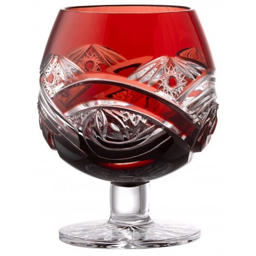 Crystal glass Brandy Alice, color ruby, volume 230 ml