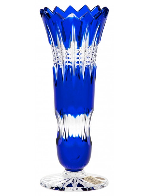 Crystal vase Brilant, color blue, height 175 mm