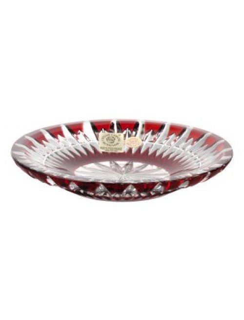 Crystal plate Thorn, color ruby, diameter 130 mm