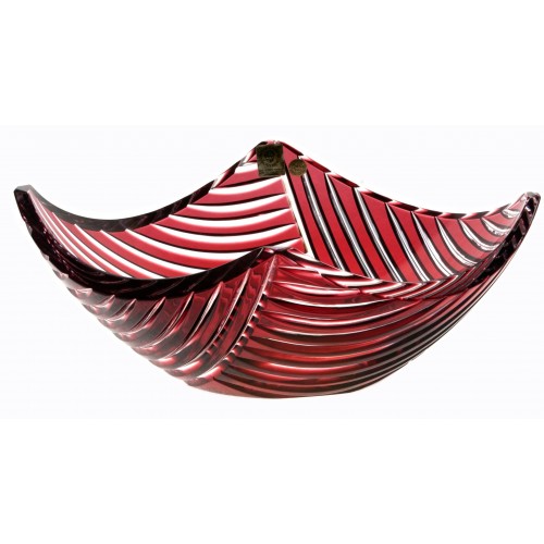 Crystal bowl Linum, color ruby, diameter 280 mm