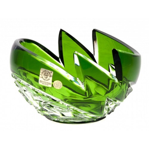 Crystal Bowl Neptune, color green, diameter 140 mm