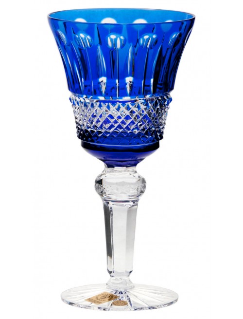Crystal wine glass Tomy, color blue, volume 180 ml
