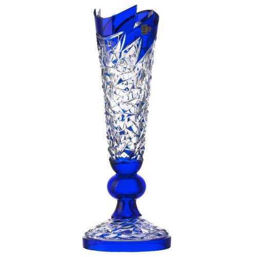 Crystal vase Neptune, color blue, height 455 mm