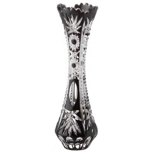 Crystal vase Kendy, color black, height 205 mm