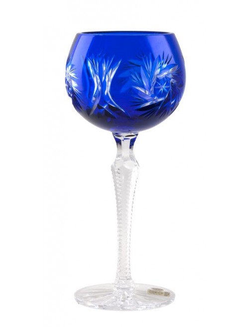 Crystal Wine Glass Pinwheel, color blue, volume 190 ml