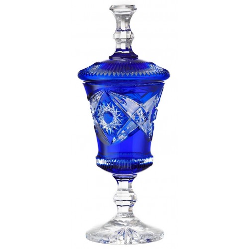 Crystal cup Nordika, color blue, height 350 mm
