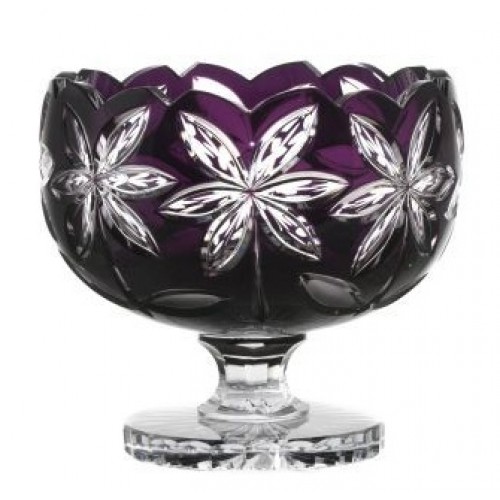 Crystal Footed Bowl Linda, color violet, diameter 260 mm