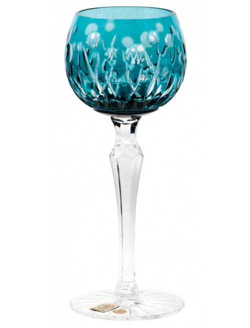 Crystal wine glass Heyday, color azure, volume 170 ml