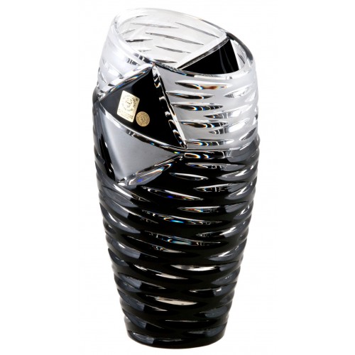 Crystal vase Mirage, color black, height 180 mm