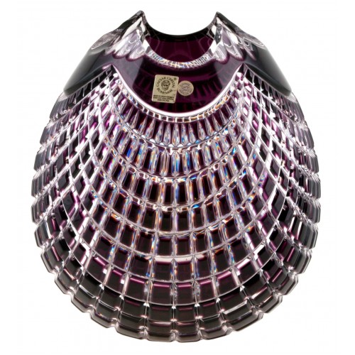 Crystal vase Quadrus, color violet, height 210 mm