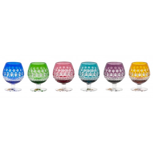 Crystal set glass Brandy Tomy, color mix, volume 230 ml