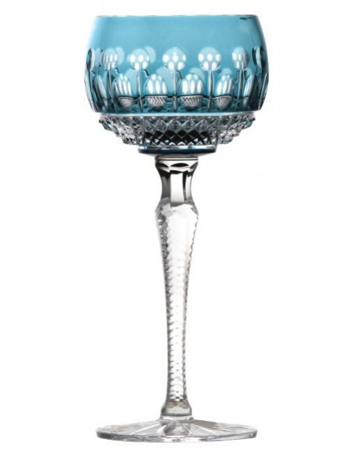 Crystal wine glass Tomy, color azure, volume 190 ml