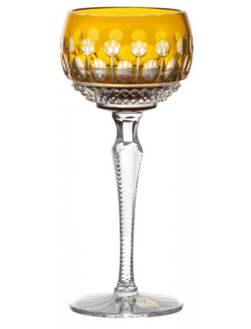Crystal wine glass Tomy, color amber, volume 190 ml