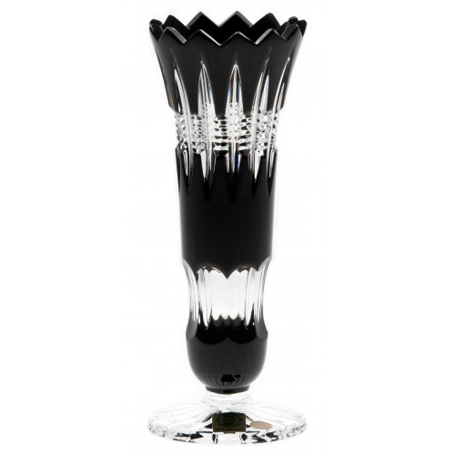 Crystal vase Brilant, color black, height 175 mm
