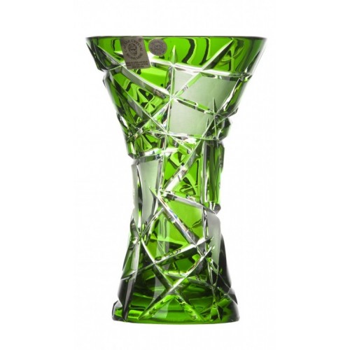 Crystal Vase Mars, color green, height 155 mm