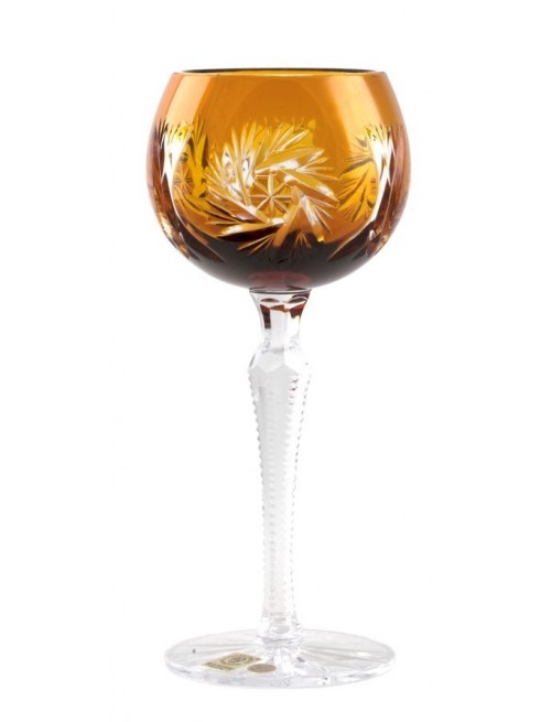 Crystal Wine Glass Pinwheel, color amber, volume 190 ml