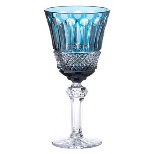 Crystal wine glass Tomy, color azure, volume 120 ml