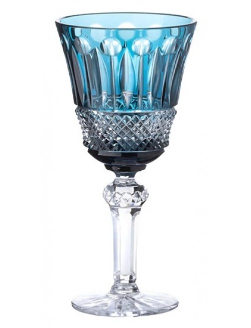 Crystal wine glass Tomy, color azure, volume 120 ml