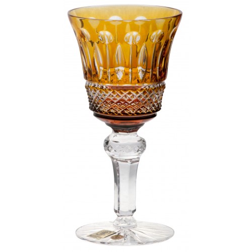 Crystal wine glass Tomy, color amber, volume 120 ml