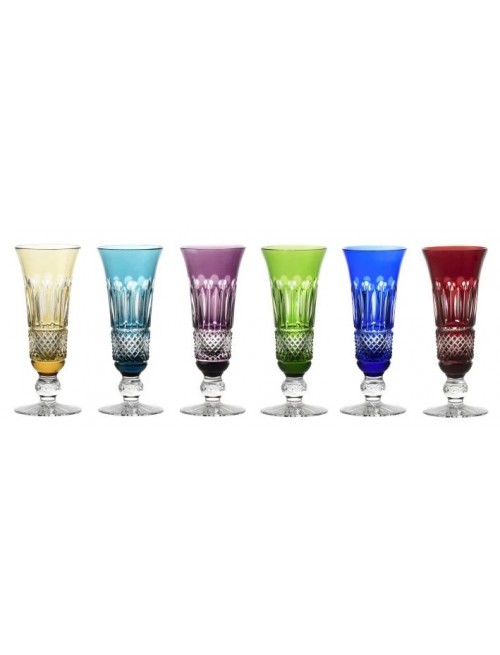 Crystal set wine glass Tomy, color mix, volume 150 ml