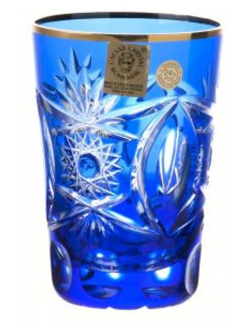 Crystal glass, color blue, volume 145 ml