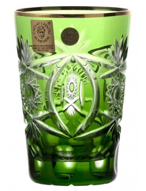 Crystal glass, color green, volume 145 ml