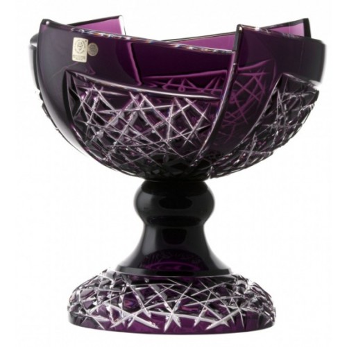 Crystal Footed Bowl Fan, color violet, diameter 240 mm