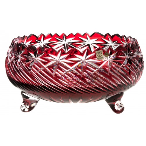 Crystal bowl Sky, color ruby, diameter 280 mm