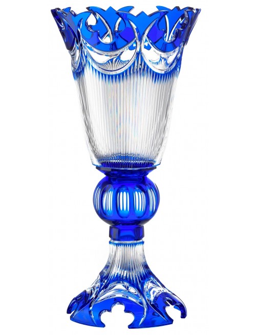 Crystal vase Diadem, color blue, height 505 mm