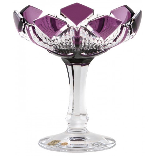 Crystal footed bowl Peel, color violet, diameter 195 mm